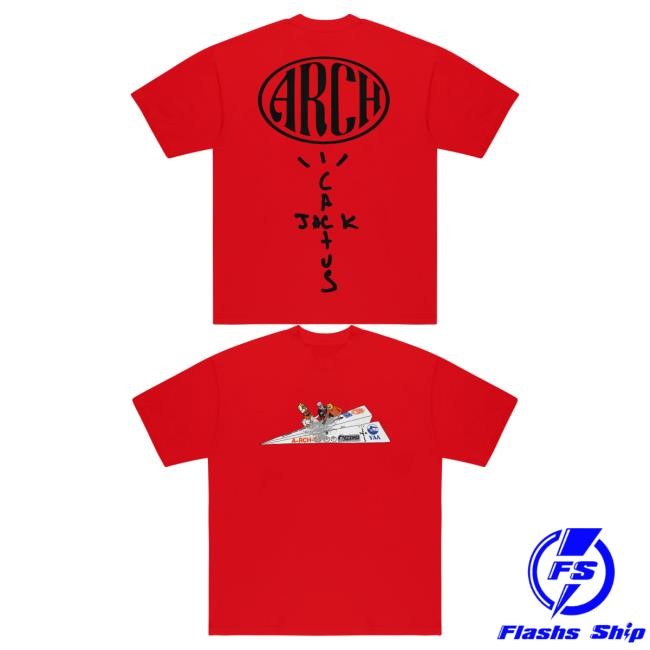 Official Travis Scott Merch Store CJ x ARCH Paper Plane Top Shirt (Black) Virgil Abloh Archive™ x Cactus Jack