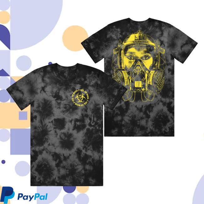 Sumerian Records Veil Of Maya Band Merch Gas Mask Black Crystal Dye T Shirt