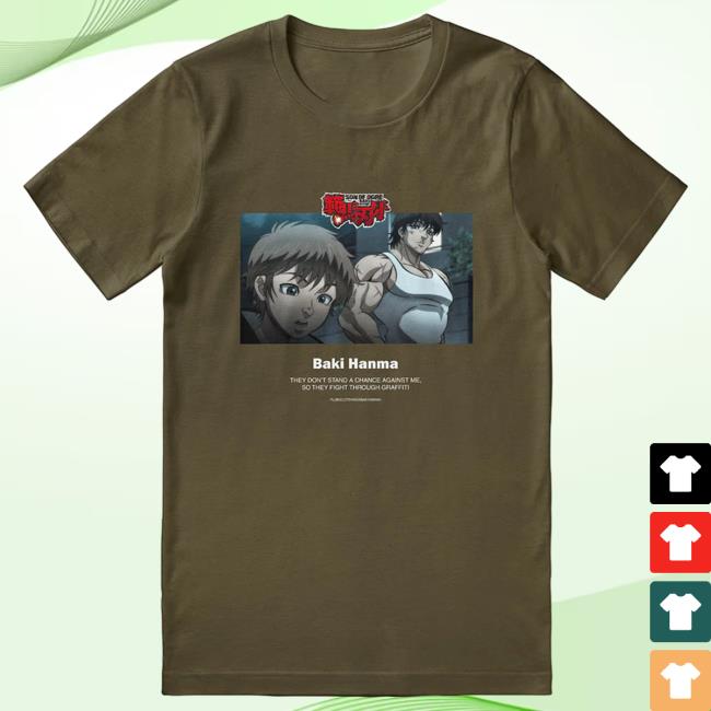 Yujin Clothing Baki Hanma They Don't Stand A Chance New Shirt Army