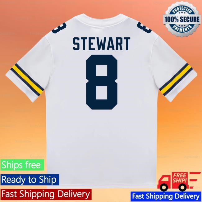 The M Den Michigan Wolverines #8 I'Marion Stewart Student Athlete White Football Jersey Hot Shirt
