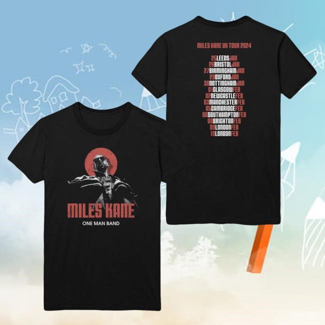 Official Miles Kane Merch One Man Band Tour Tee Shirt Miles Kane