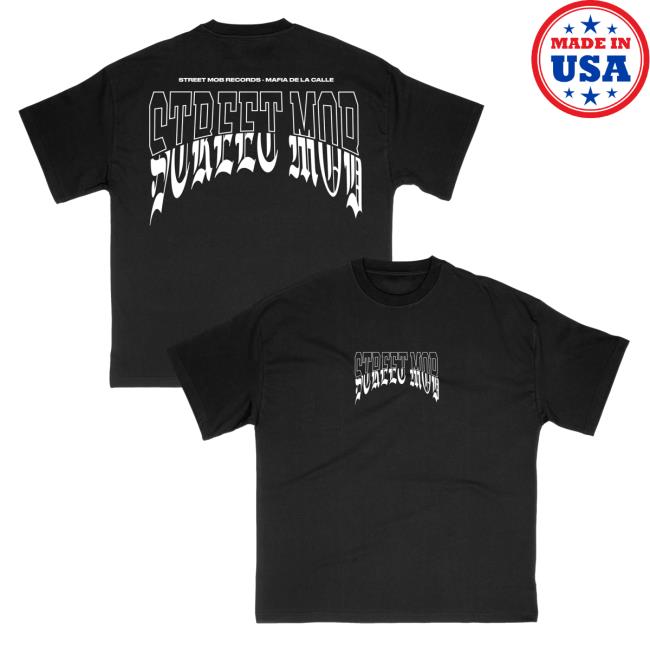 Official Street Mob Records Shop Merch Street Mob Old English - Black Tshirt