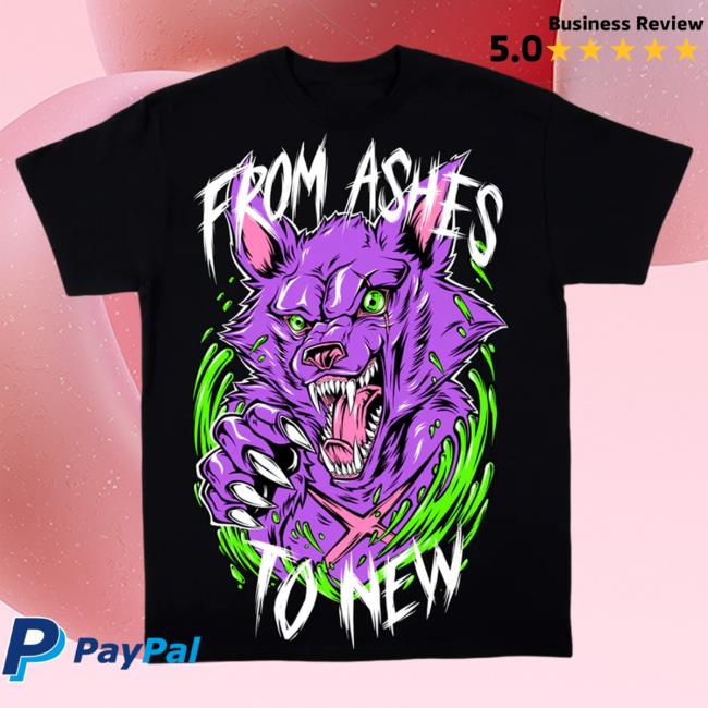 Official Merch Bar From Ashes to New Glow Wolf Tshirt MerchBar