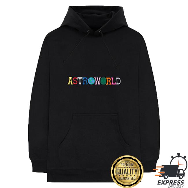 Official Travis Scott Merch Store Travis Scott Astroworld Logo Pull Over Hoodie Black TravisScott Shop
