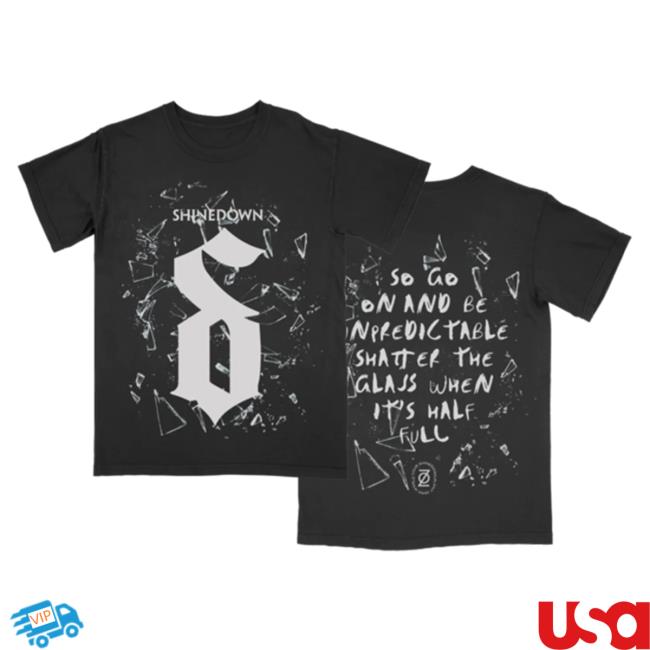 Official Shinedown Merch Store Shine Down Shattered Lyrics Dysfunctional You Shirt New