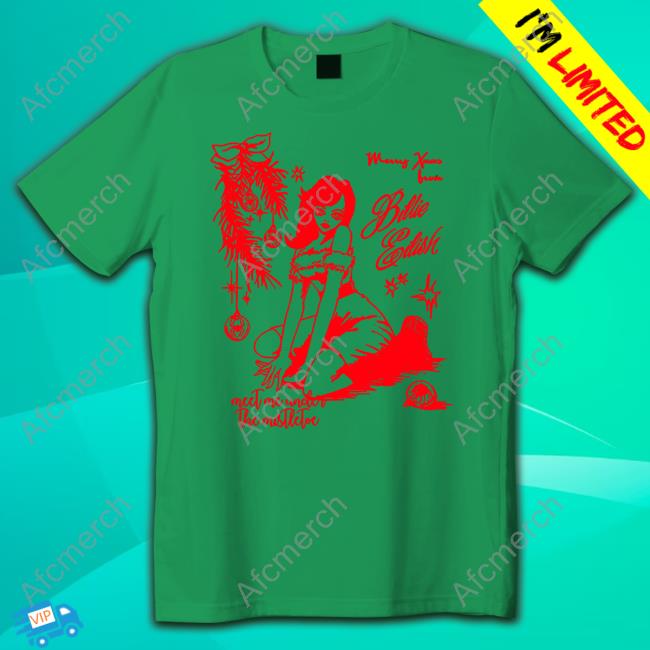 Billie Eilish Merch Merry Xmas Meet Me Under The Mistletoe T Shirt