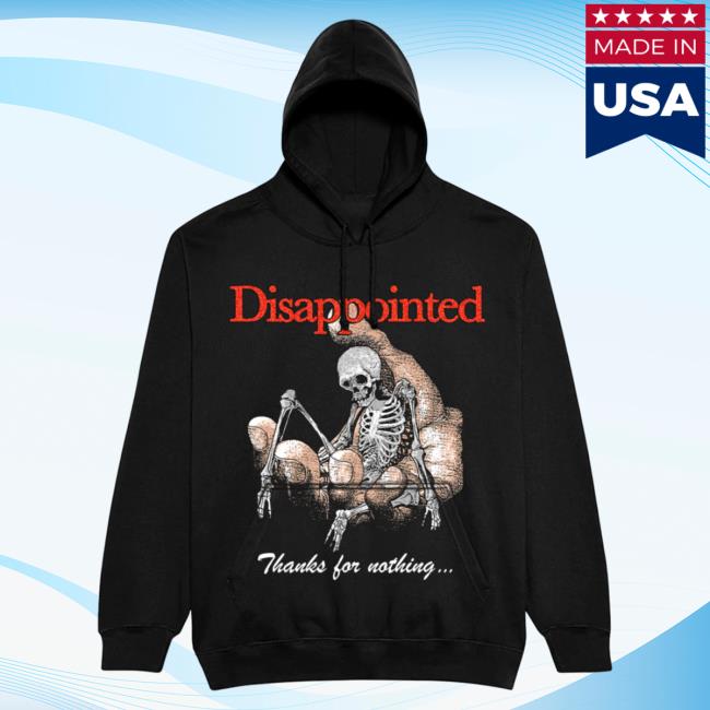 Official Misery Worldwide Misery Worldwide Disappointed Thanks For Nothing Jumbo Print Crew neck Sweatshirt Black
