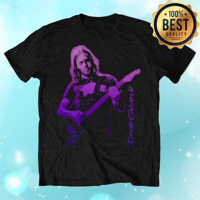 Official David Gilmour Store David Gilmour Pink Gradient Logo Unisex Black New Shirt DavidGilmour