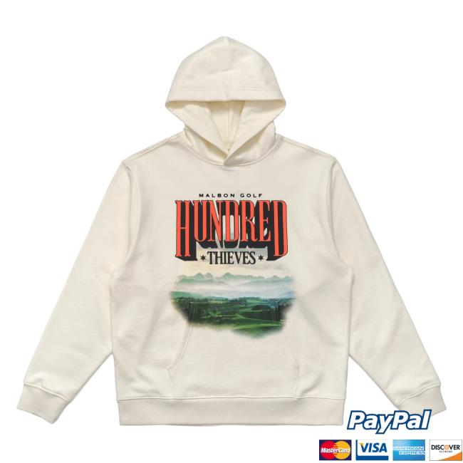 Official 100 Thieves Merch Store Shop 100Thieves 100 Thieves X Malbon Horizon Popover Sweatshirt - Ivory 100T