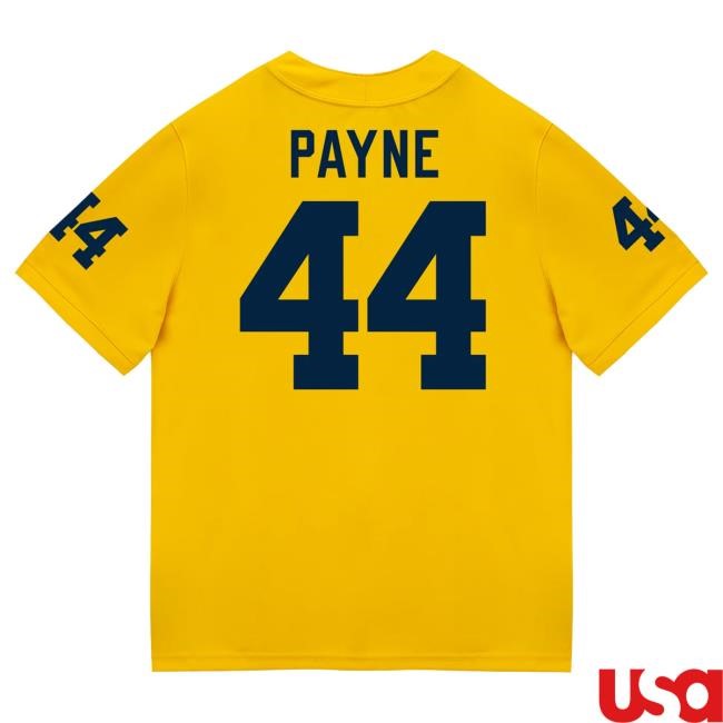 The M Den Michigan Wolverines #44 Damon Payne Student Athlete Maize Football Jersey Hot Shirt