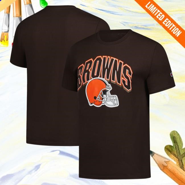 Official Men's Champion Brown Cleveland Browns Football Tee