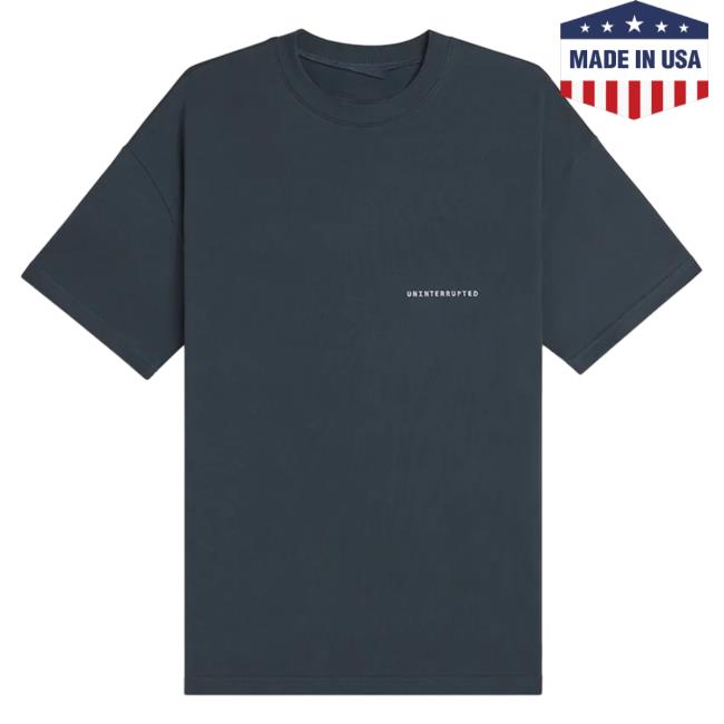 Official Maverick Carter Uninterrupted Clothing Store Shop Fundamentals T-Shirt True Navy Mavcarter
