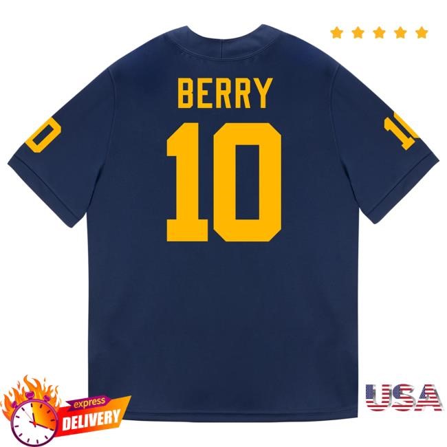 The M Den Michigan Wolverines #10 Zeke Berry Student Athlete Blue Football Jersey Tee