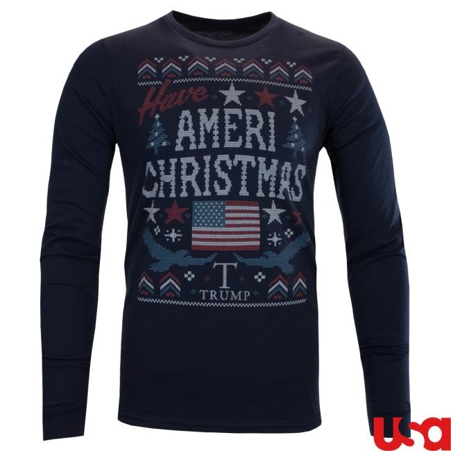 Official Donald Trump Merch Store Donald Trump Ameri Christmas Long Sleeve Shirt New Donald Trump Apparel Clothing Shop DonaldTrump
