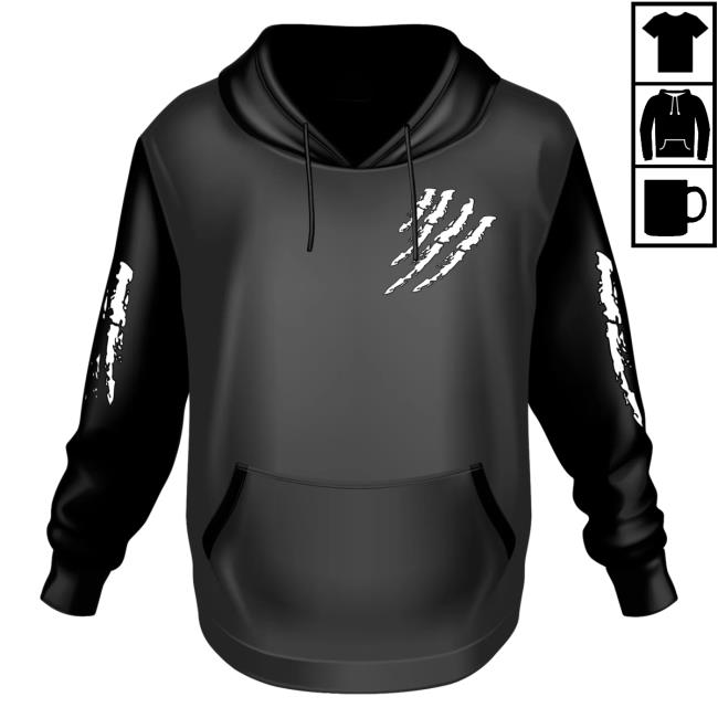 Official 6ix9ine Merch Store Tekashi 6Ix9ine Black Crewneck Sweatshirt Tata Claw White