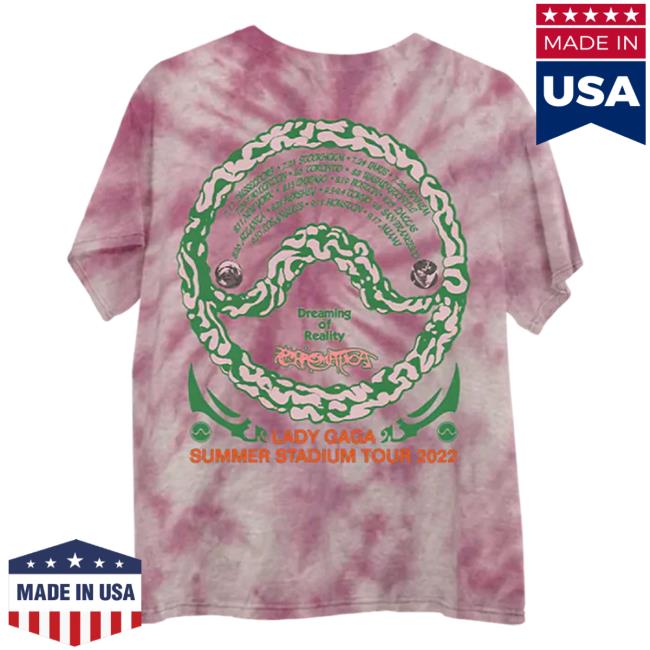 Official Interscope Records LadyGaga Merch Clothing Store Lady Gaga Chromatica Ball Tie Dye T Shirt