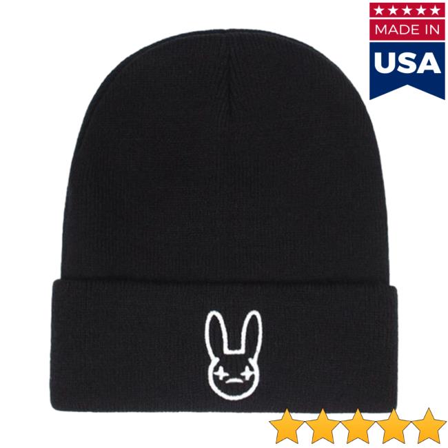 Official Bad Bunny Store Shop Merch Bad Bunny Rabbit Skull Beanie Essential Cap