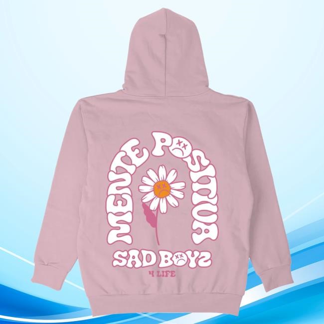 Official Sad Boyz Merch Store Mente Positiva 4L Pullover Hoodie - Light Pink