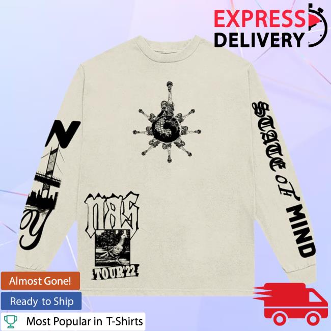 Official Nasir Jones Shop Nas Merch Sand 2022 Ny State Of Mind Long Sleeve T-Shirts Nasirjones