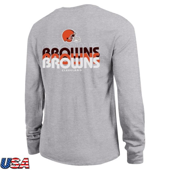 Official Women's Champion Gray Cleveland Browns Core Long Sleeve Tee