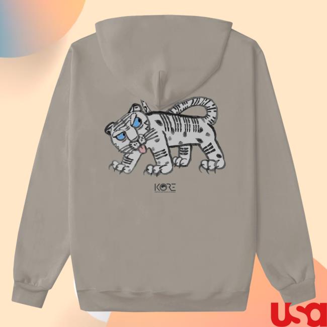 Official Kore Limited Merch Store KoreLimited White Tiger Attractive Hoodie (Cement) Kore Limited Apparel Clothing Shop