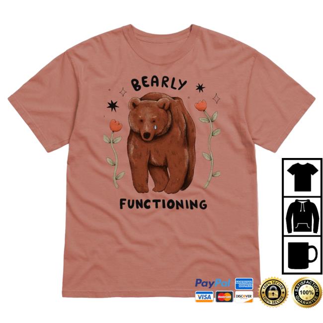 Official Beautiful Bastard Merch Philip Defranco Bearly Functioning T-Shirts Terracotta PhilipDefranco ShopBeautifulbastard