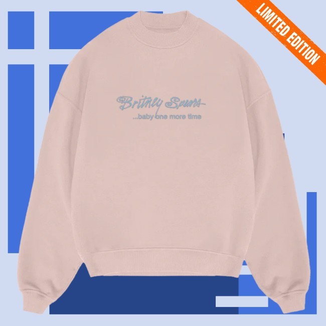 ...baby one more time Embroidered Crewneck Sweatshirt - Britney Spears Official Store