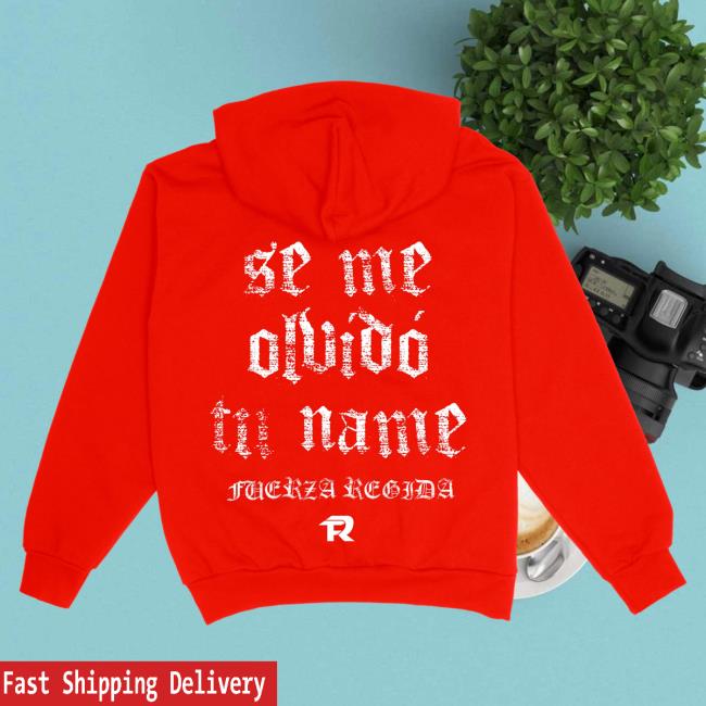 Official Fuerza Regida Merch Store Tania Hooded Sweatshirt - Red Fuerza Regida Clothing Shop FuerzaRegida