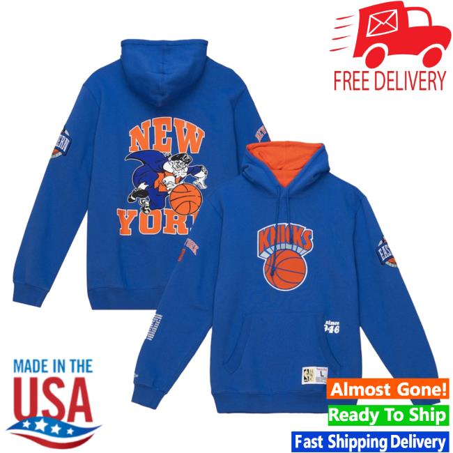 New York Knicks Mitchell & Ness Royal Team Origins Fleece Hoodie
