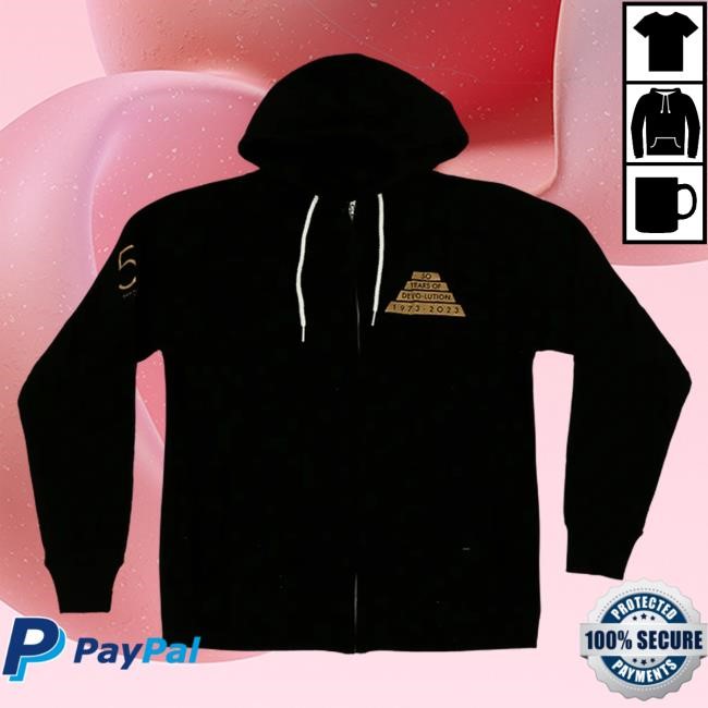 Official Hello Merch Devo 50 Years Of Devo-Lution Zip-Up Attractive Hoodie HelloMerch
