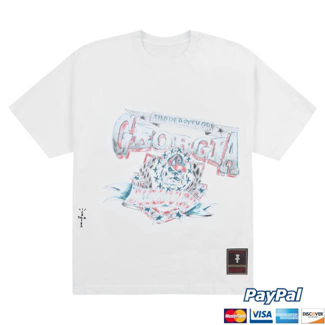 Official Travis Scott Utopia Merch Store CJ X M&N X UNIVERSITY OF GEORGIA HANDDRAWN Hot Shirt Travis Scott Apparel Clothing TravisScott