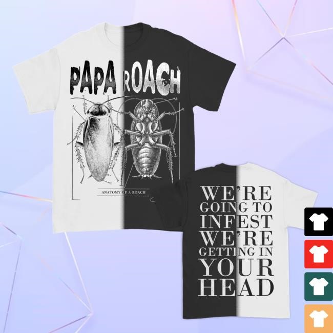 Anatomy Of A Roach Black/White Split Dye Tee