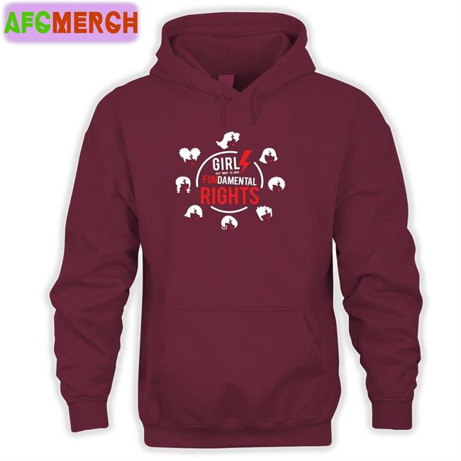 Bonfire Merch Girls Just Want to Have Fundamental Rights Crewneck Sweatshirt Cyndi Lauper