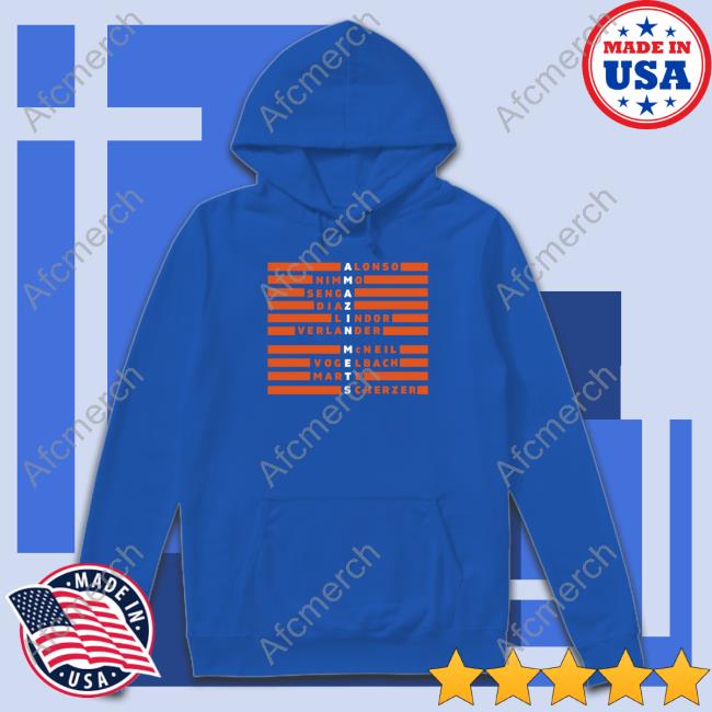 Alonso Nimmo Senga Diaz Lindor Verlander Mcneil Vogelbach Marte Scherzer Sweatshirt Geny Mets Report
