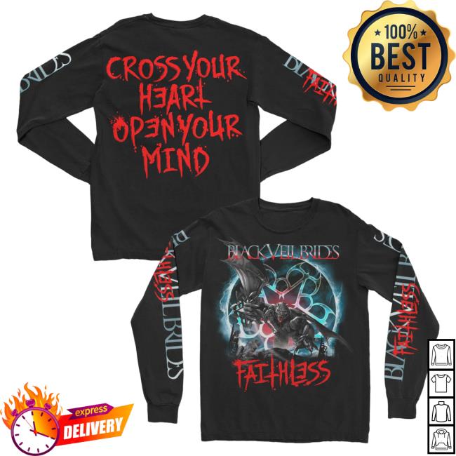 Official Black Veil Brides Merch Store Black Veil Brides Faithless Long Sleeve Tee Shirt Black Veil Brides Clothing Shop