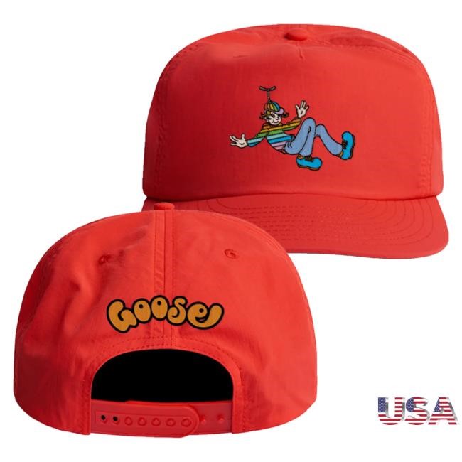 Official Goose The Band Merch Rainbow Kid Surf Cap Red Goosetheband