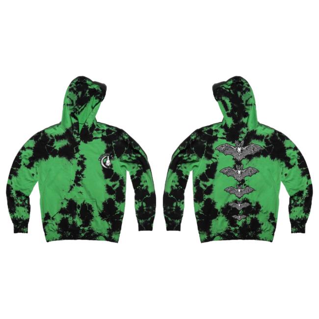 Blackcraft Cult Clothing Store BlackcraftCult Release The Bats - Kids Green Lightning Dye Popover Hoodie