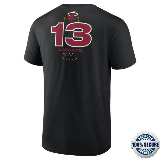 Adebayo NBA Basketball Miami Heat Black Graphic Name T-Shirt