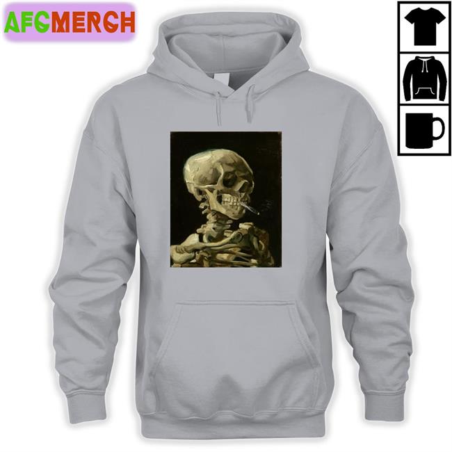 Vincent Van Gogh Paint This Skeleton Smoking A Cigarette In 1886 Long Sleeve Tee Shirt The Cultural Tutor