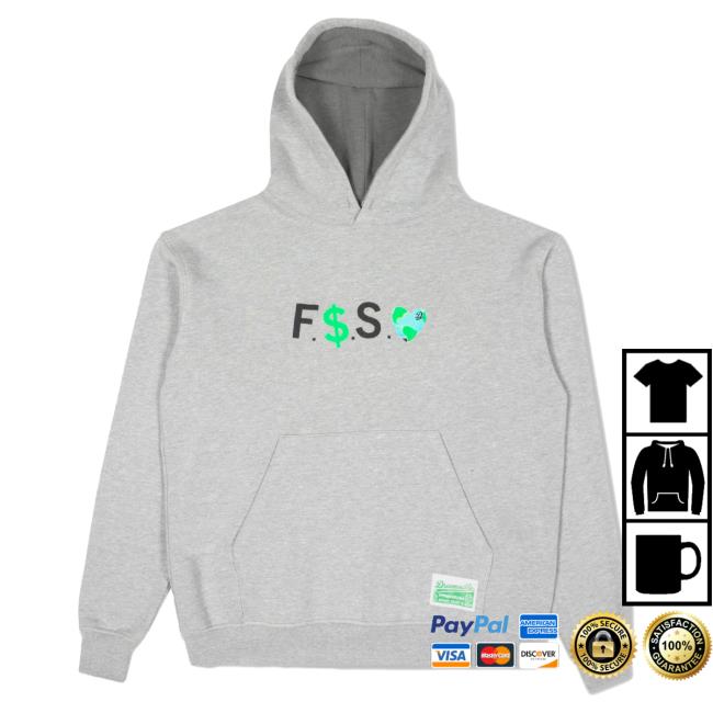 Official Dreamville Merch Fuck Money Save Earth Popover Hoodie Heather Grey Dreamville Records
