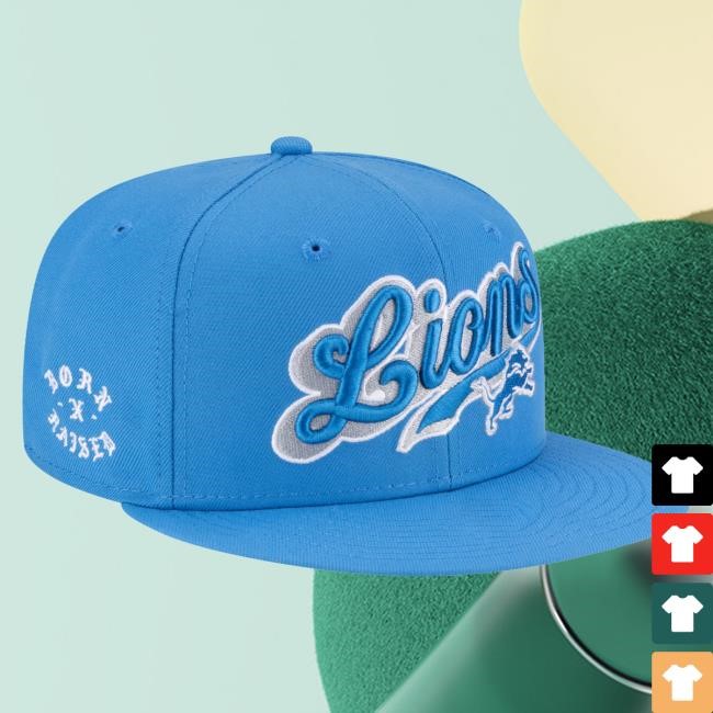 Men's Detroit Lions New Era Born x Raised Blue 59FIFTY Fitted Cap NFL Shop Store