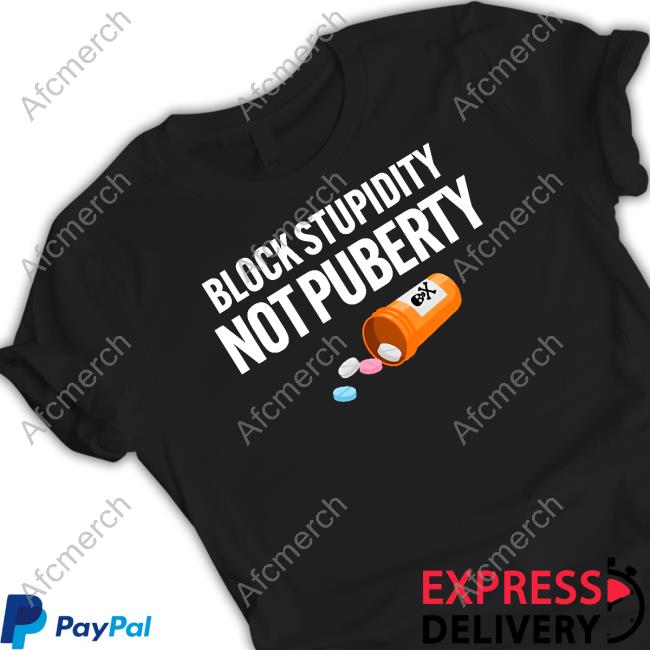 Gays Against Groomers Merch Block Stupidity Not Puberty Long Sleeve Tee