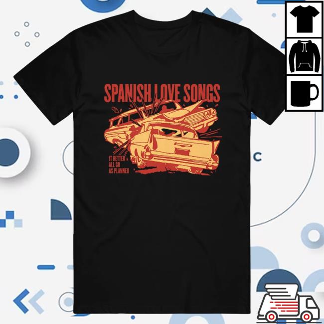 Spanish Love Songs Merch Car Crash Black Hooded