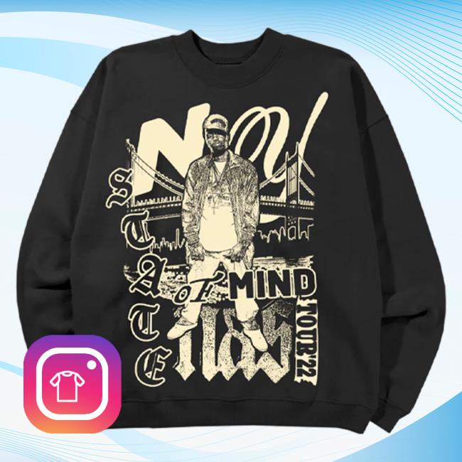 Official Nasir Jones Shop Nas Merch Black 2022 Ny State Of Mind Tour Crew neck Sweatshirt Nasirjones