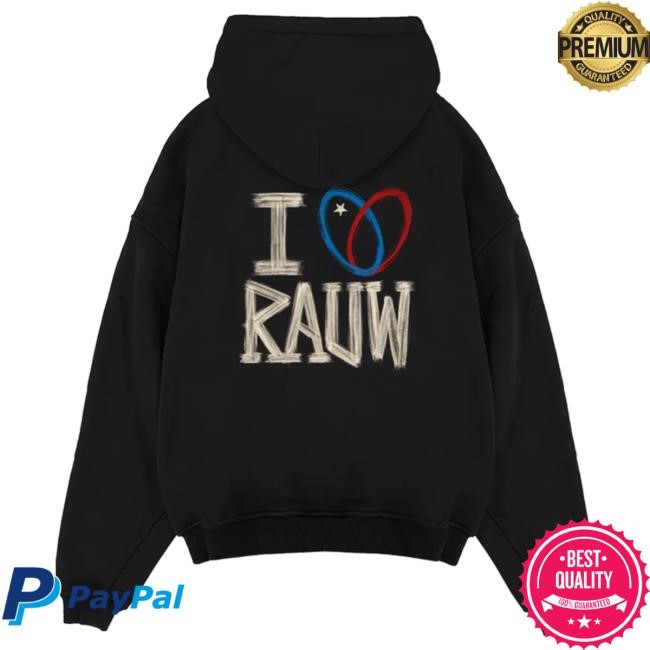Official Rauw Alejandro Merch Store Shop I <3 Rauw Hooded Sweatshirt Black