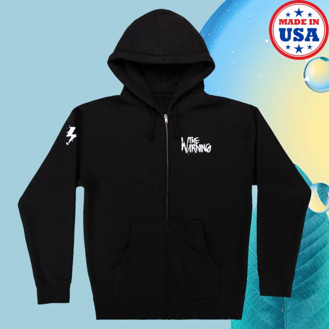 Official The Warning Merchandise Logo Lightning Zip Up Hooded Sweatshirt