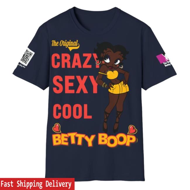 Official B1 Clothing Black Empowerment Clothing Store Betty Boop Crazy Sexy Cool Tshirt Navy