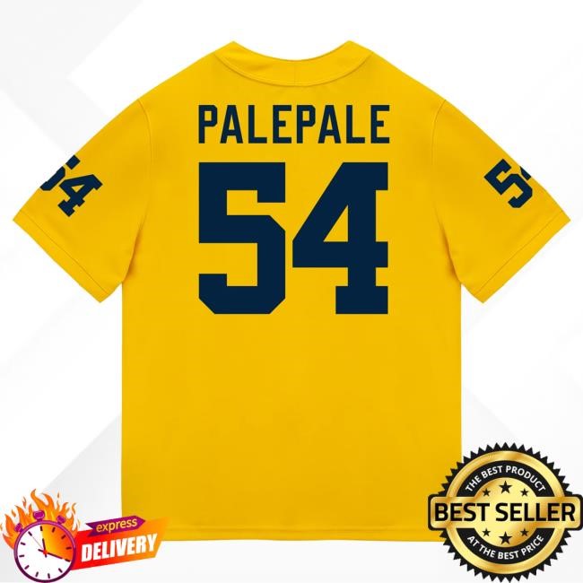 Michigan Wolverines #54 Deyvid Palepale Student Athlete Maize Football Jersey T Shirt The M Den Shop