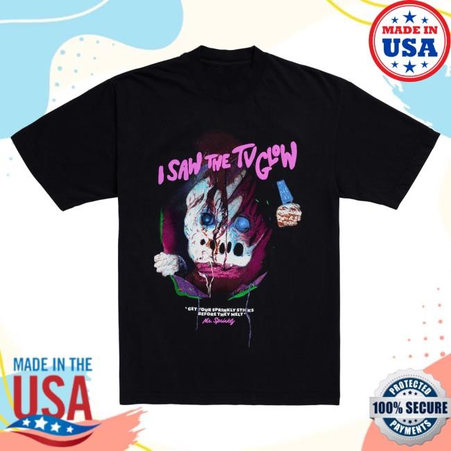 Official A24 Merch Store A24 Films I Saw The Tv Glow Puff Print Mr. Sprinkly T Shirt A24 Shop