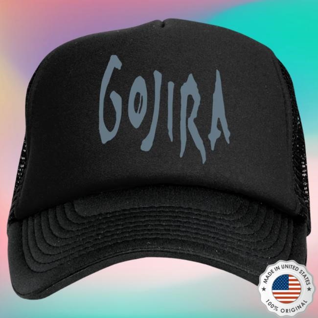 Official Gojira Merch Blue Logo Trucker Hat Black